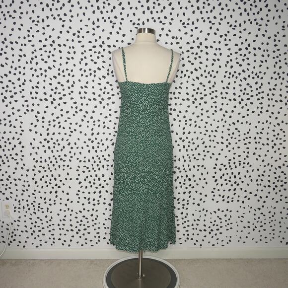 Reformation Green Floral Print Alexandra V-Neck Midi Slip Dress - Picture 7 of 10